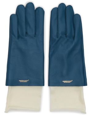 Undercover Layered Leather Gloves - Blue