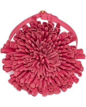Alaïa Leather Flower Choker - Red