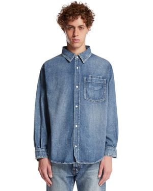 NEEDBY VINTAGE Cotton Denim Shirt - Blue