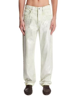 Purple Denim Metallic Jeans - Green