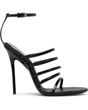 Alaïa Leather Drop Sandals - Black