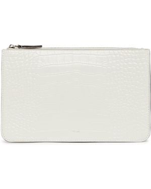 TOTEME Threefold Croc-Embossed Pouch - White