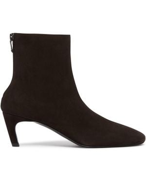 TOTEME Suede Ankle Boots - Black