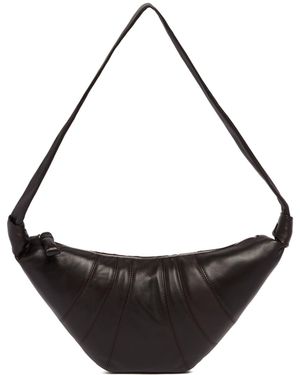 Lemaire Medium Leather Croissant Bag - Black