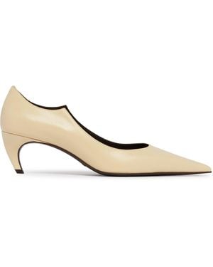 KHAITE Valerie Leather Court Shoes - Natural