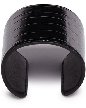 TOTEME Long Rigid Bracelet With Crocodile-Embossed Finish - Black