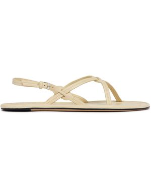 The Row Thin Cross Sandals - Natural