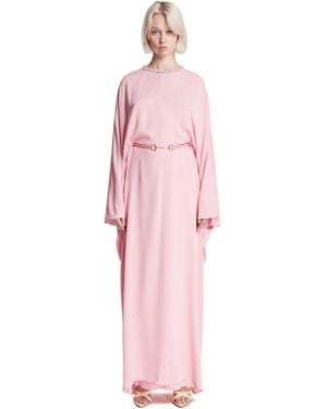 Gucci Long Cape Coat With Clasp - Pink
