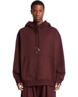 Dries Van Noten Felpa Loose Fit Burgundy - Rosso