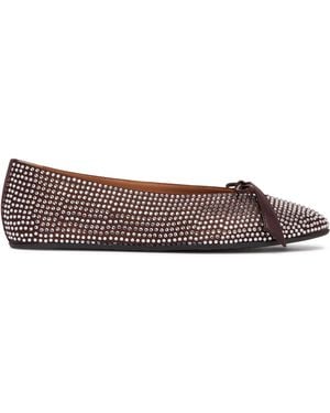 The Attico Kali Crystal Ballerinas - Brown