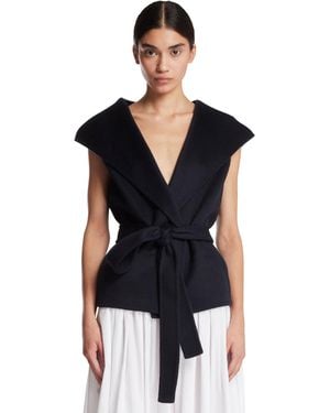 Alaïa Giacca Con Cappuccio Blu - Nero