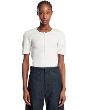 Lemaire Cotton Henley T-Shirt - White