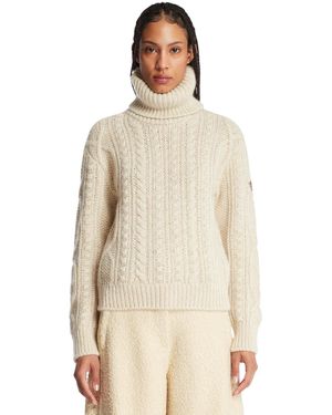 Moncler Ivory Wool Turtleneck Jumper - Natural
