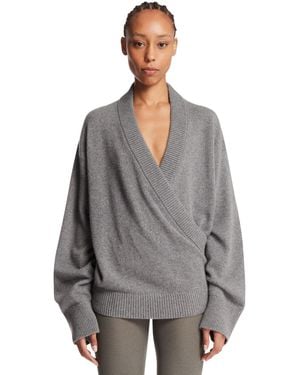 ARMARIUM Wool And Cashmere Wrap Jumper - Grey