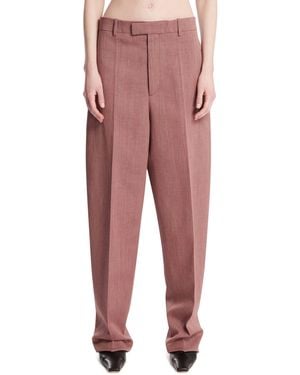 Bottega Veneta Wool And Linen Trousers - Red