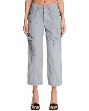 R13 Cropped Cargo Trousers - Blue