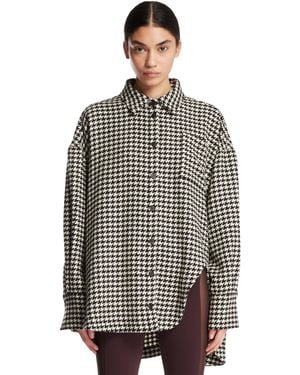 The Attico And Houndstooth Wool Shirt - Grey