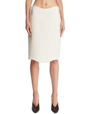 Alaïa Curved Wool Crepe Skirt - White