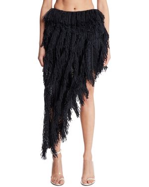 Alaïa Fringe Asymmetric Skirt - Black