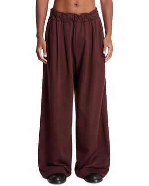 Dries Van Noten Pantaloni Loose Burgundy - Rosso