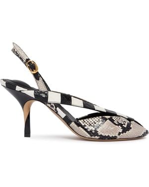 Jacquemus Poisson Patchwork Leather Slingback Shoes - Metallic