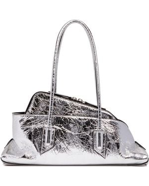 The Attico Small La Passeggiata Leather Bag - White