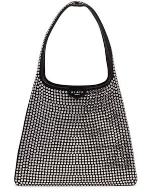 Alaïa Leather Mini Studded Hobo Bag - Black