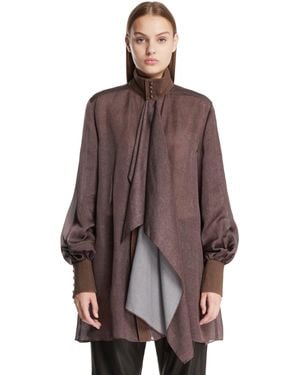 Sacai Printed Tailored Shirt - Brown