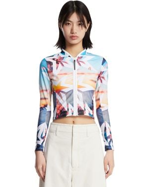 Perfect Moment Zip-Up Sport Top - Blue