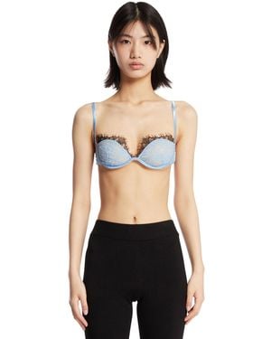 The Attico Light Lace Top - Black