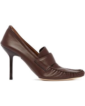 ARMARIUM Agata Leather Heeled Loafers - Brown