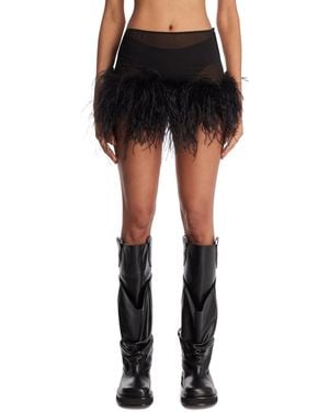 The Attico Feather Mini Skirt - Black