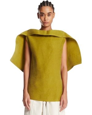 Magda Butrym Draped Silk Top - Green