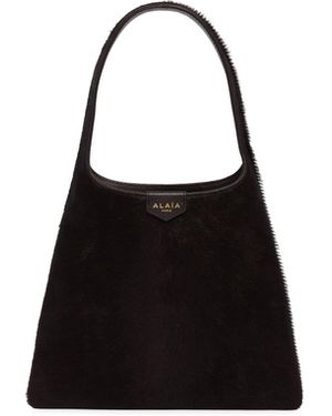 Alaïa Medium Calf Hair Mini Hobo Bag - Black