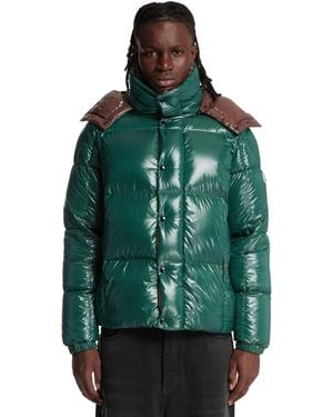 Moncler Parana Short Hooded Down Jacket - Green