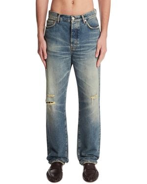 Purple Denim Dark Ripped Jeans - Blue