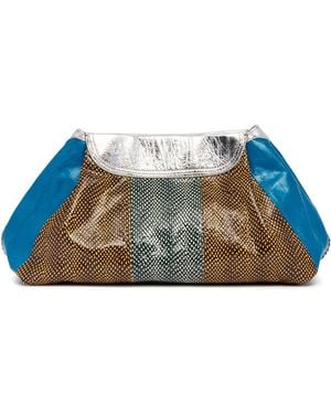 Dries Van Noten Leather Clutch - Blue