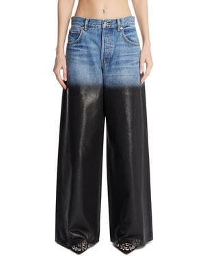 Alexander Wang Surge Coated Wide-Leg Jeans - Blue