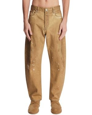 Purple Denim Tapered Jeans - Natural