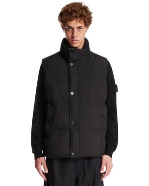 Stone Island G100010 Crinkle Reps Ny Vest - Black
