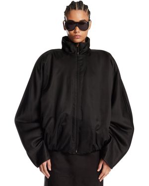 Carven Silk And Viscose Blouson Jacket - Black