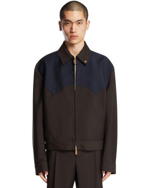 Versace Wool Mohair Zip Blouson - Black