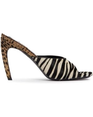 The Attico Animalier Cavallino Mules - Natural