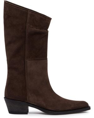 KHAITE Clive Suede Boots - Brown