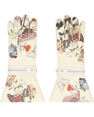 Undercover Floral Leather Gloves - Metallic