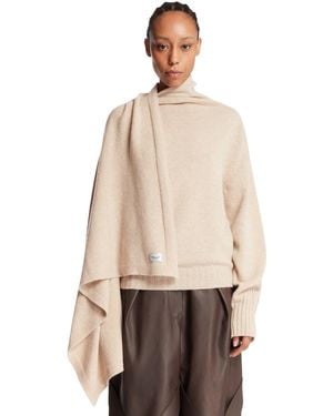 The Attico Shawl Collar Jumper - Natural
