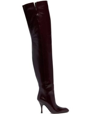 KHAITE Burgundy Colt Over-The-Knee Boots - Brown