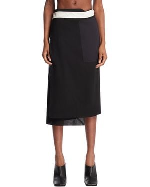 Carven Asymmetric Cotton Skirt - Black
