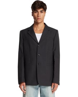 Gucci Wool Twill Single-Breasted Jacket - Black