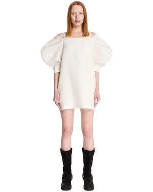Sacai Off-Shoulder Dress - White